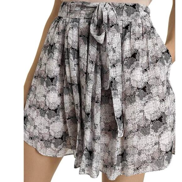 NWT Reiss Womens‎ Jonah Circle Print Mini Skirt 12 Tie Waist Pockets Lined Airy - Picture 3 of 15